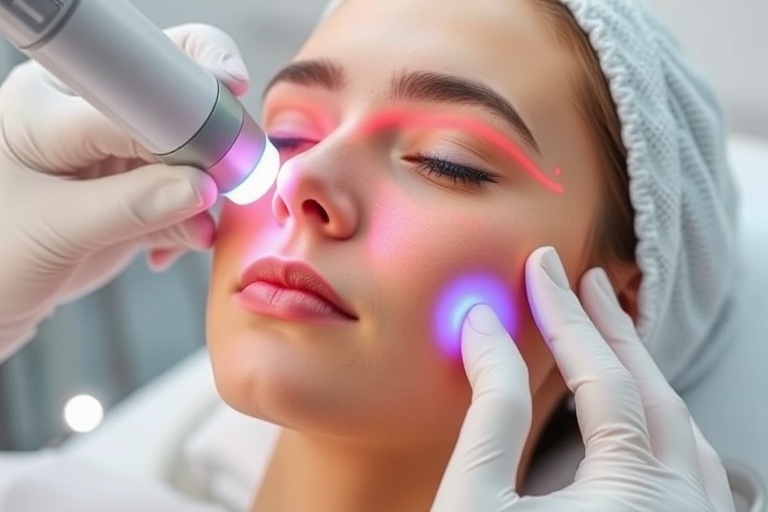 Detalhe de procedimento facial no Instituto